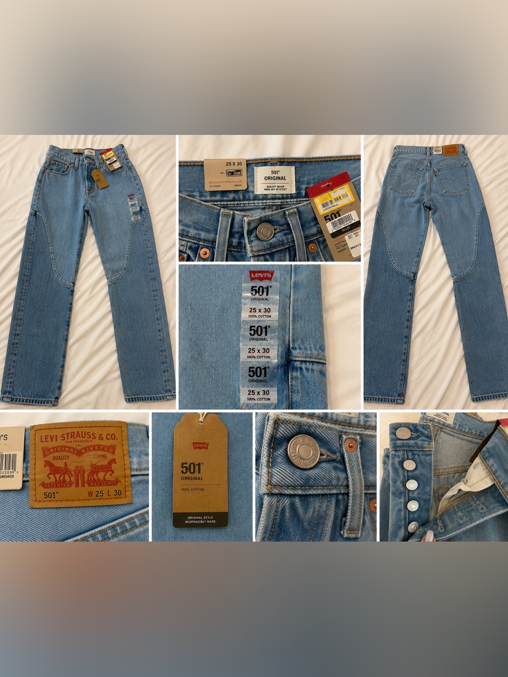 Levi's 501 Original Straight Jeans — Light Blue